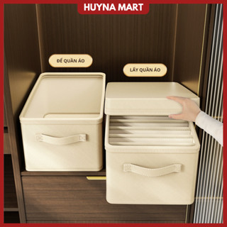 (Giặt được) Hộp đựng quần áo chia ngăn, 0/7/9 ngăn, chất liệu vải Cation cao cấp, lõi nhựa PP, gấp gọn TD70