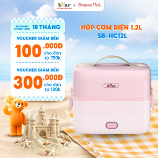 Bộ Hộp Cơm Cắm Điện Bear 2 Tầng 3 Ngăn 1.2L Hâm Nóng Cặp Lồng Cơm Giữ Nhiệt Hộp Cơm Văn Phòng Cắm Điện HC12L