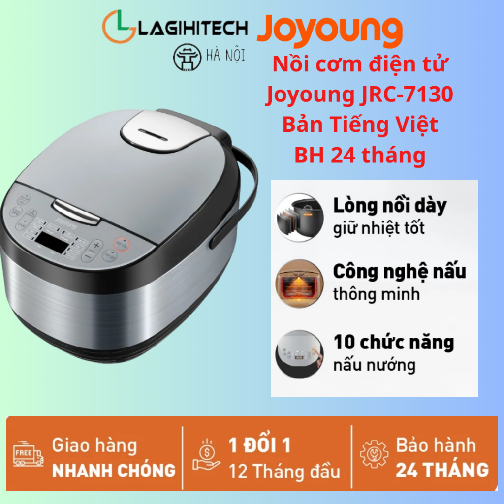 [LIVE] Nồi cơm điện tử Joyoung JRC-7130,1.8L, 850W, 6 bước nấu và hẹn giờ thông minh, 10chức năng nấ