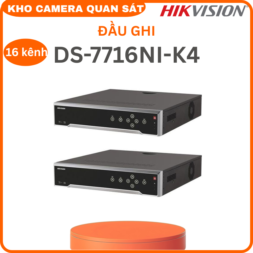 Đầu Ghi Camera IP 16 Kênh Hikvision DS-7716NI-K4 8MP Ultra HD 4K,4 HDD SATA-Kho camera