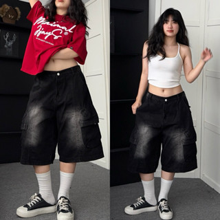  Jaystoree | Quần Shorts Jean túi hộp JUHO WASH màu XANH form Unisex 🖤 Quần ngố denim ống rộng 