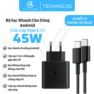 Bộ Sạc Nhanh 45W, Sạc Nhanh Type C Chống Cháy Nổ, Không Nóng Máy, Không Loạn Cảm Ứng Bảo Hành 12 Tháng Việt Linh Store
