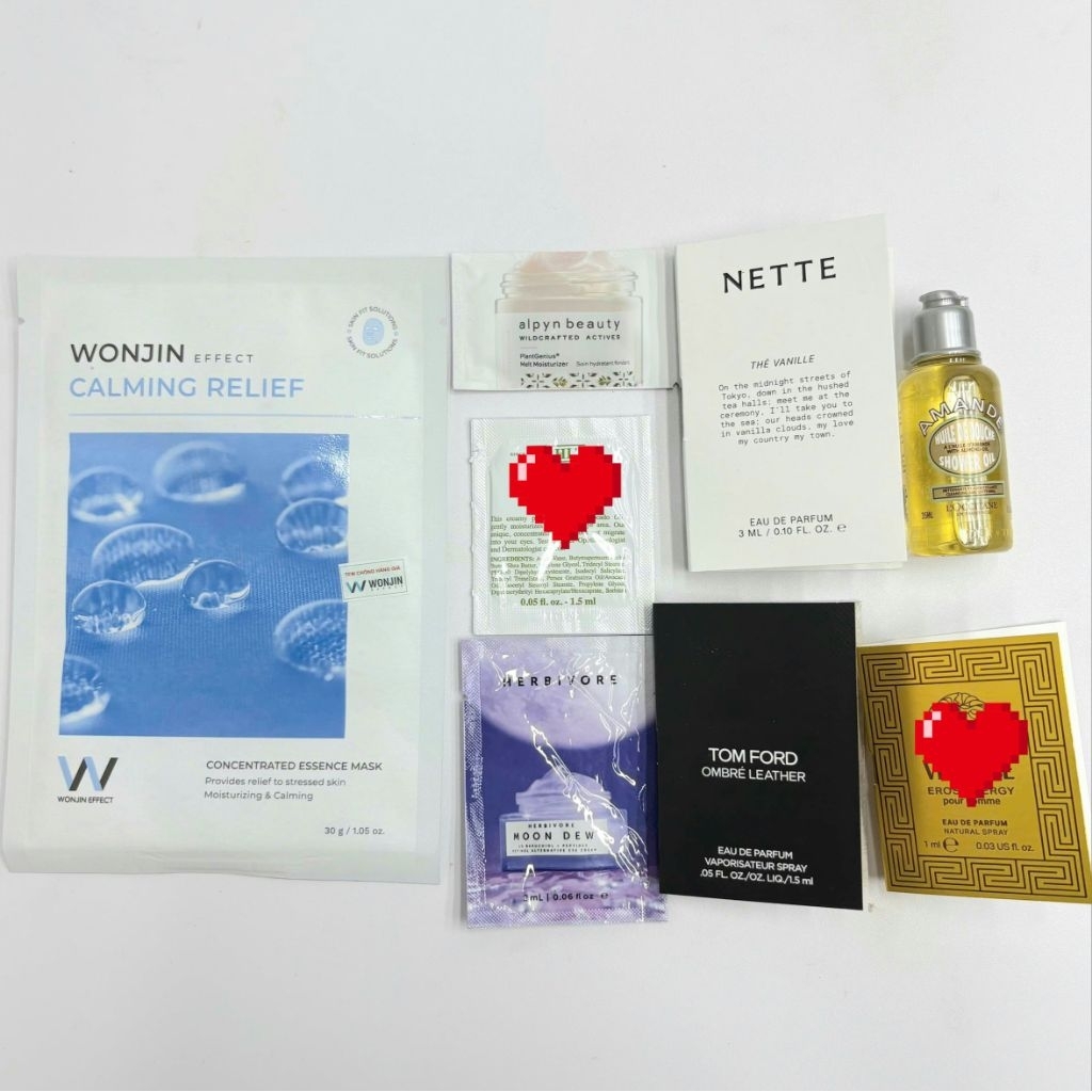 Túi 8 sample dưỡng da skincare vial nước hoa Rita Shop Bag 8 (CALMING RELIEF)