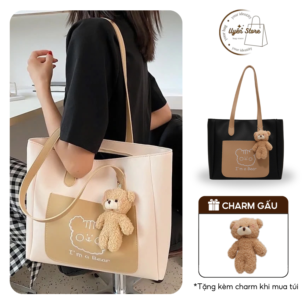 Túi xách nữ công sở đẹp tote da pu để vừa A4 kẹp nách đeo vai đi học đi chơi thời trang cao cấp giá rẻ DK140