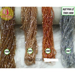 Hạt pha lê thoi 4mm tông cam dùng đính kết quần áo, phụ kiện may mặc