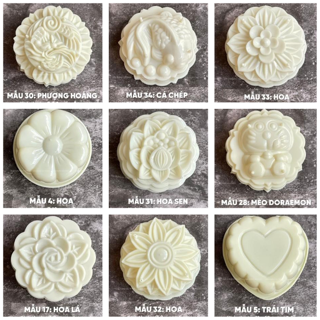 [35 Mẫu] Khuôn Nhựa Rau Câu VT RT - KHUÔN ĐỔ RAU CÂU - LÀM XÔI - LÀM BÁNH Trung Thu 9-10cm