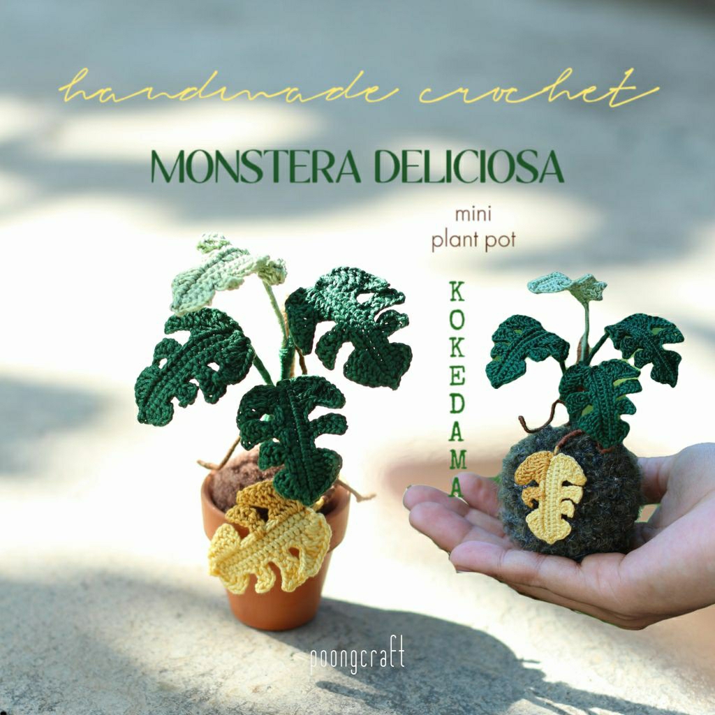 Poongcraftvn • Mossy Monstera Plants Handmade Decor Home Living