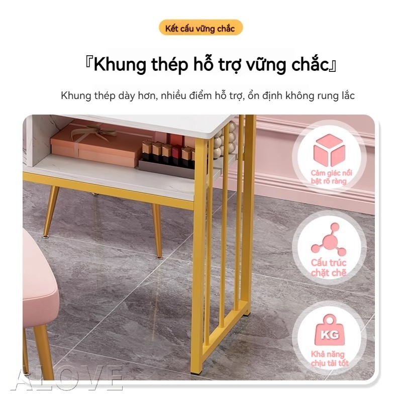 Bàn Nail Salon Thiết Kế Sang Trọng Chất Liệu Cao Cấp, Nhiều Ngăn Kéo Phù Hợp Tiệm Chuyên Nghiệp | BigBuy360 - bigbuy360.vn