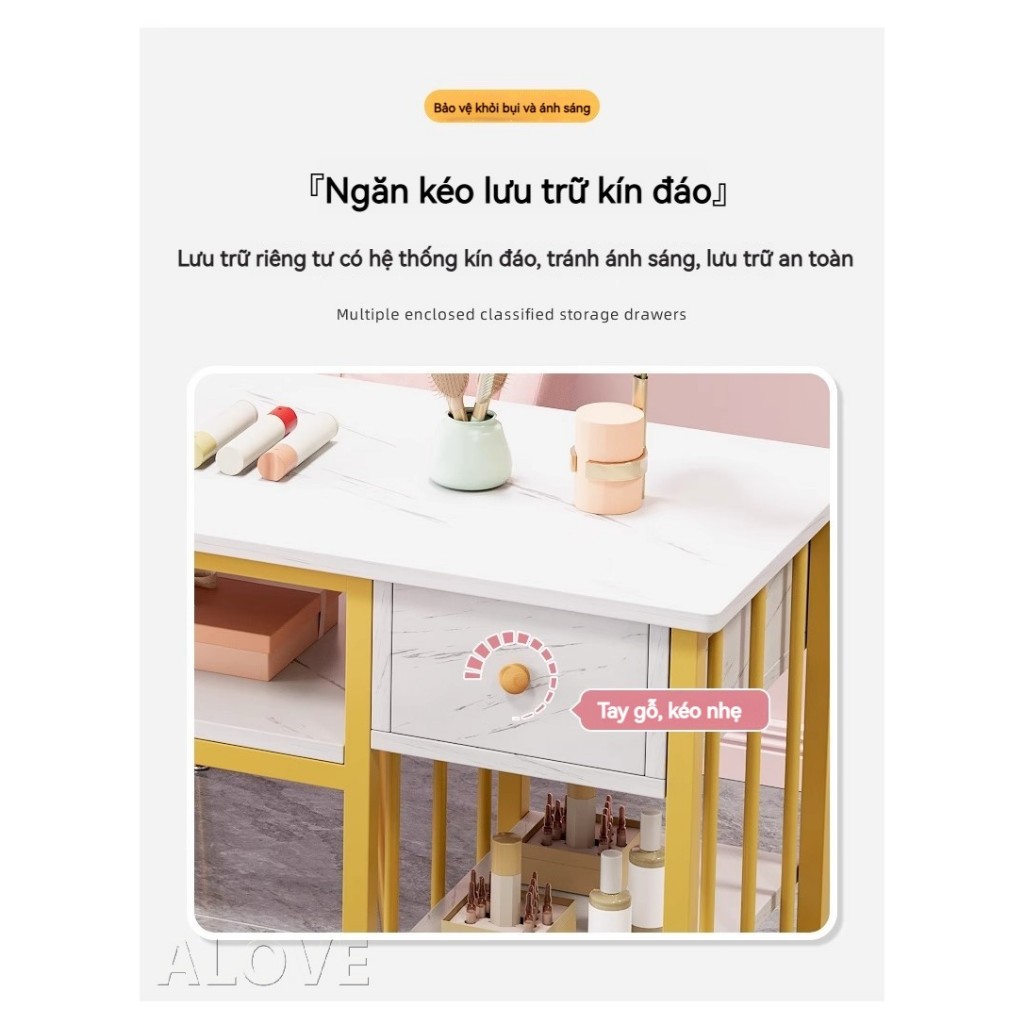 Bàn Nail Salon Thiết Kế Sang Trọng Chất Liệu Cao Cấp, Nhiều Ngăn Kéo Phù Hợp Tiệm Chuyên Nghiệp | BigBuy360 - bigbuy360.vn