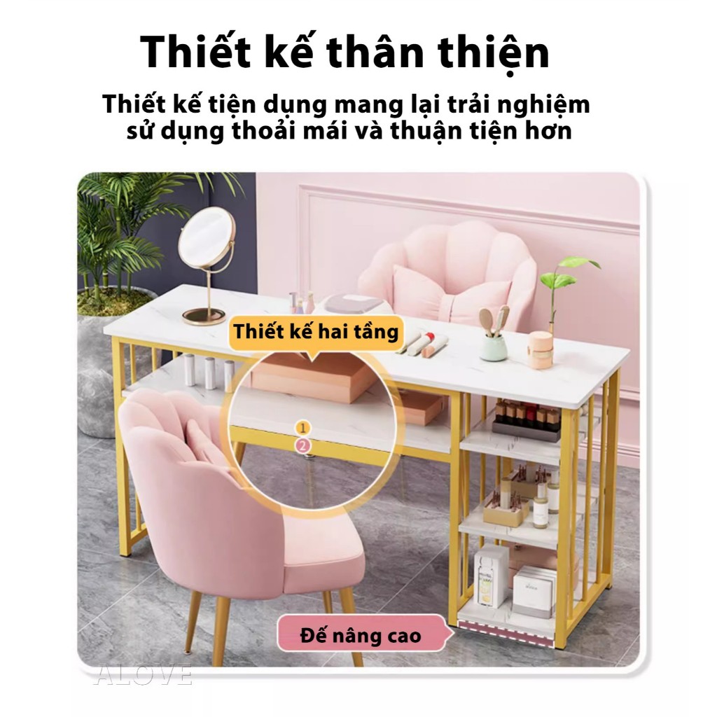 Bàn Nail Salon Thiết Kế Sang Trọng Chất Liệu Cao Cấp, Nhiều Ngăn Kéo Phù Hợp Tiệm Chuyên Nghiệp | BigBuy360 - bigbuy360.vn
