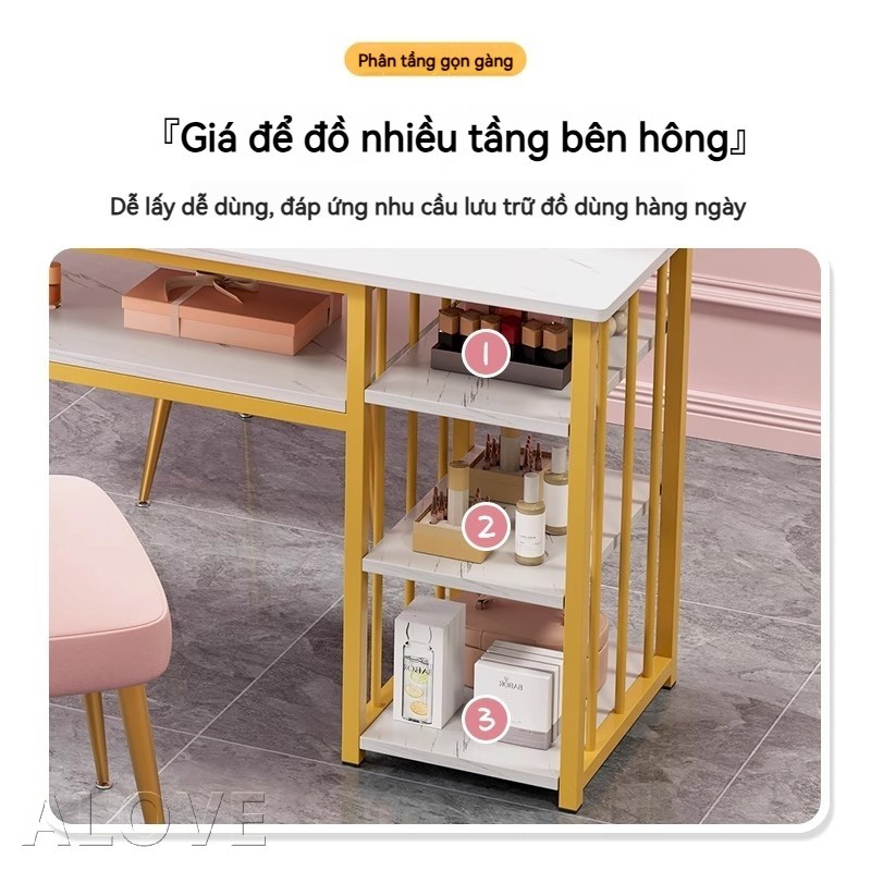 Bàn Nail Salon Thiết Kế Sang Trọng Chất Liệu Cao Cấp, Nhiều Ngăn Kéo Phù Hợp Tiệm Chuyên Nghiệp | BigBuy360 - bigbuy360.vn