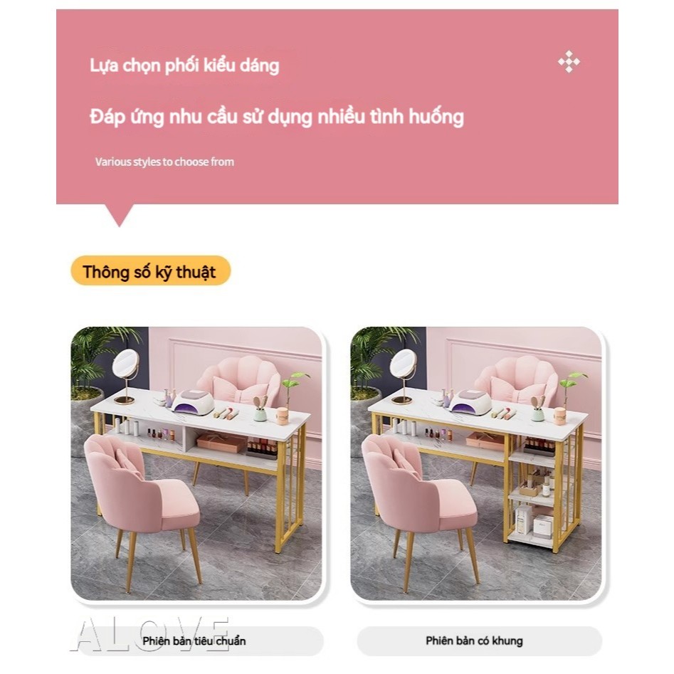 Bàn Nail Salon Thiết Kế Sang Trọng Chất Liệu Cao Cấp, Nhiều Ngăn Kéo Phù Hợp Tiệm Chuyên Nghiệp | BigBuy360 - bigbuy360.vn