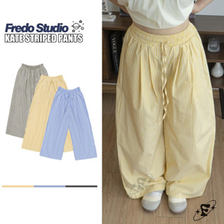 Quần Kẻ Sọc Ống Rộng Kate Striped Pants Hottrend, Quần Kẻ Ống Suông Phối Dây Rút - FQD106