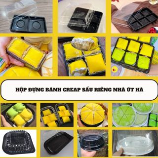 [Rẻ - Hàng đẹp] Set 50 hộp đựng bánh crepe sầu riêng, bánh bông lan tròn 14cm, bánh mini 2 ngăn, 4 ngăn, 6 ngăn, 8 bánh
