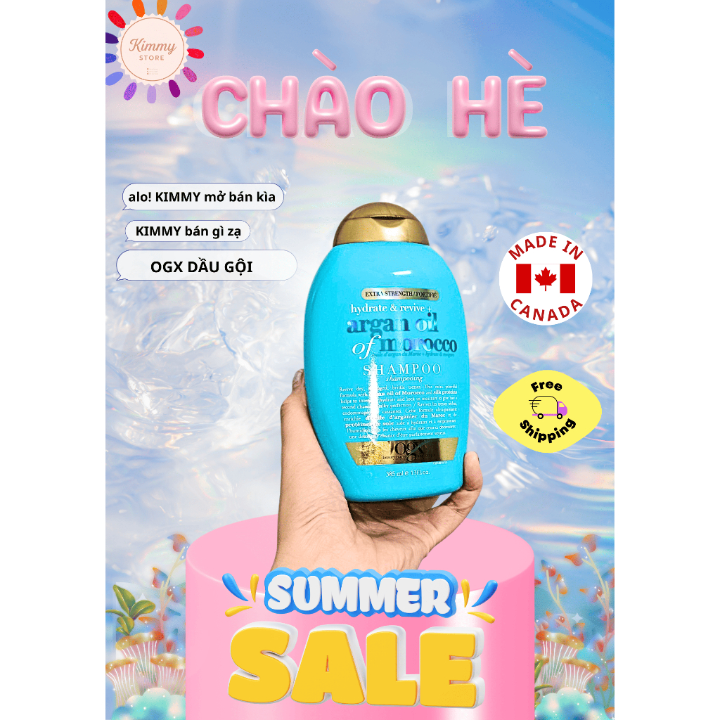 OGX Dầu gội Extra Strength Argan Oil of Morocco – Dưỡng ẩm & Phục hồi Dung tích: 385 mL