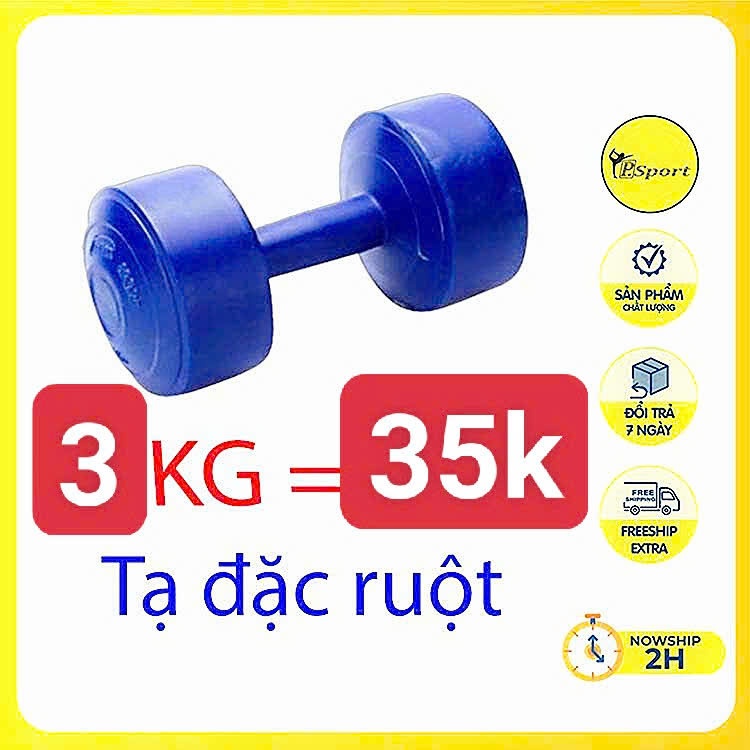 Tạ Tay 3 Kg Tạ Nhựa Tập Gym 3Kg ( chỉ 1 Tạ 3 Kg đã nhồi sẵn )
