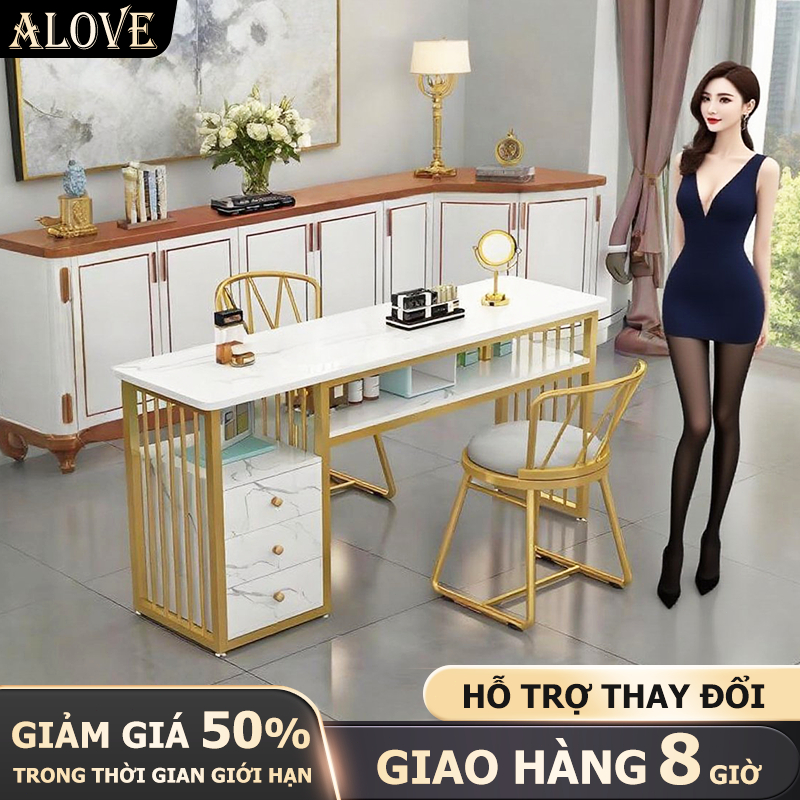 Bàn Nail Salon Thiết Kế Sang Trọng Chất Liệu Cao Cấp, Nhiều Ngăn Kéo Phù Hợp Tiệm Chuyên Nghiệp | BigBuy360 - bigbuy360.vn