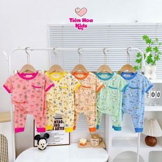 [Bé 9-32kg] Bộ Tay Ngắn Quần Dài Thun Lạnh In Toàn Thân Có Túi Cho Bé Trai Bé Gái Mặc Ngủ Đi Học