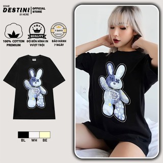 Áo Thun [Áo Phông] bad rabbit local brand unisex nam nữ form rộng tay lỡ cotton cao cấp cổ tròn DESTINI BUNNY03