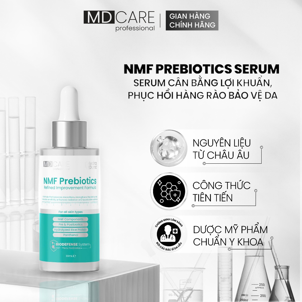 [CHÍNH HÃNG] Serum Cân Bằng Lợi Khuẩn Và Phục Hồi Hàng Rào Bảo Vệ Da MD CARE NMF Prebiotics Serum 30ml