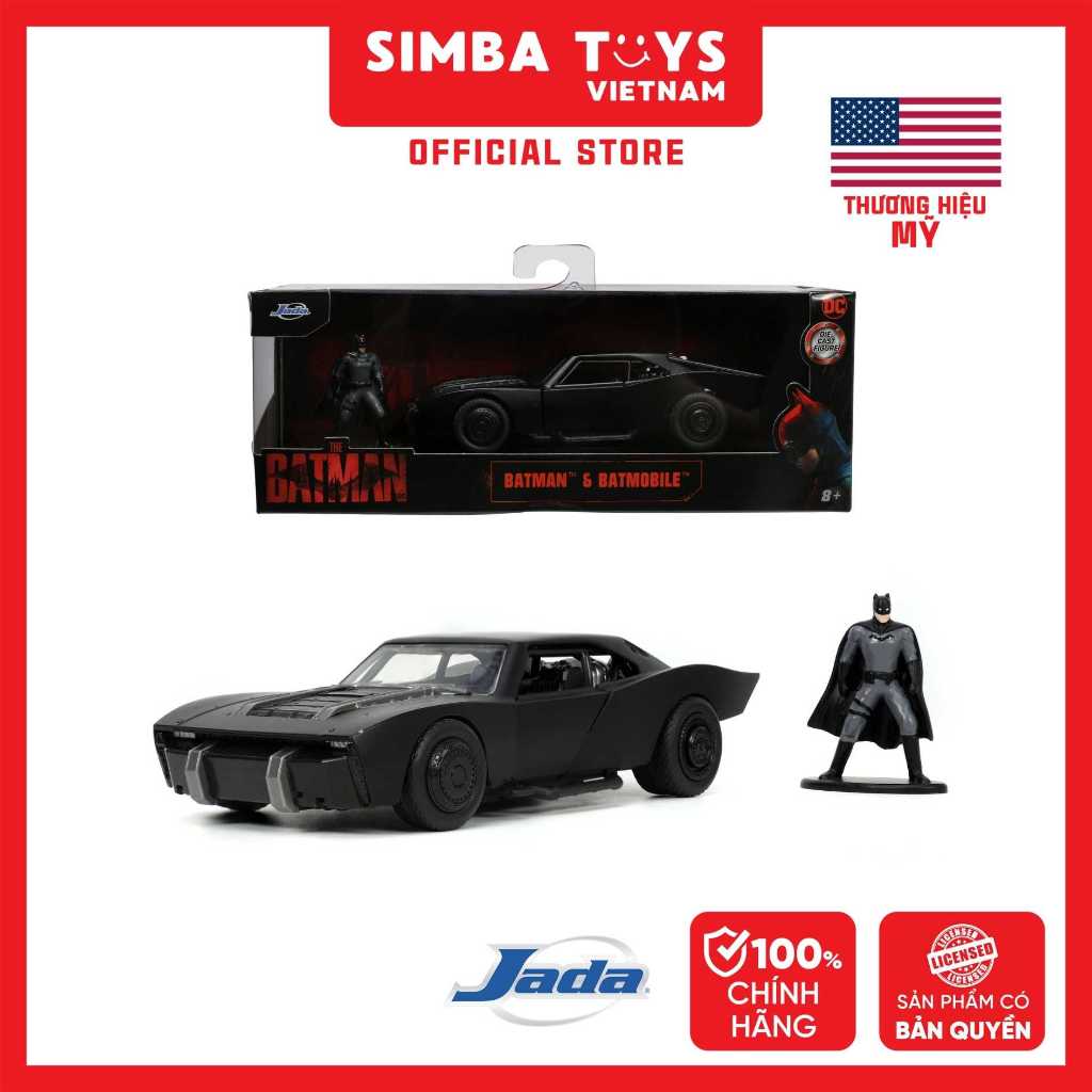 Đồ Chơi Xe Mô Hình JADA TOYS DC Comics Batman 2022 Batmobile & Batman Figure 1:32 32042 - Simba Toys
