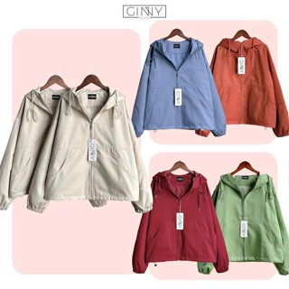 Áo Khoác Nữ Chất Liệu Kaki Chống Nắng Chống UV Blue CG01 Dày Dặn Đứng Form 2 Lớp Mũ To Trùm Kín Có Túi Trong