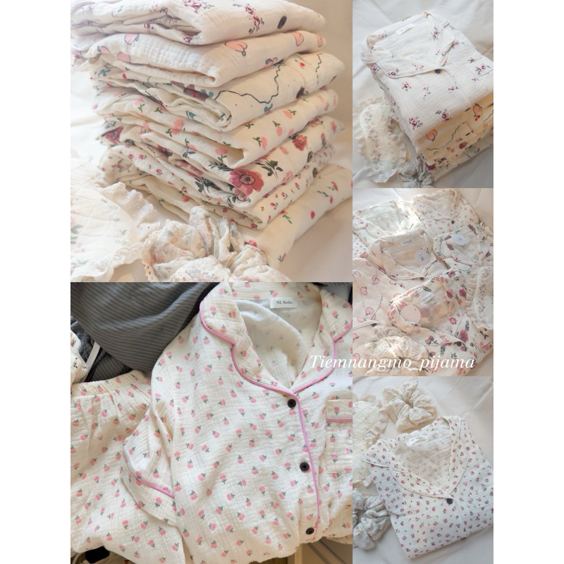 [ Hoả Tốc HCM ] (<1m62) [XÔ MUSLIN] - Đồ ngủ nữ tiểu thư XÔ MUSLIN vải EM BÉ siêu xinh (<60kg)