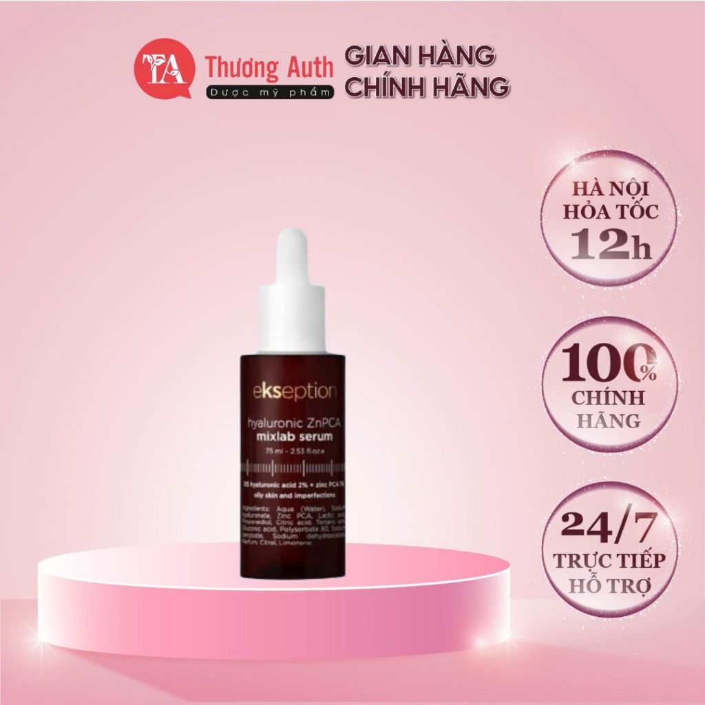 Serum Kẽm Ekseption Kiềm Dầu Giảm mụn Hyaluronic ZnPCA 75ml