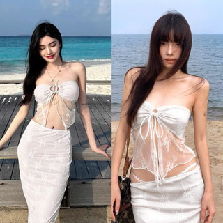  XẢ KHO 99K Set bikini váy rút dây bụng S14 