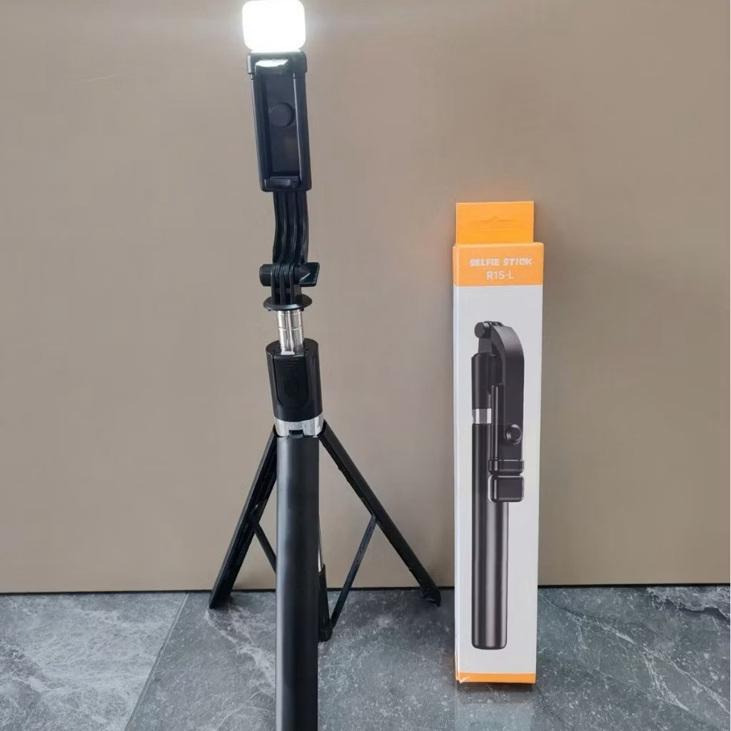 Gậy chụp ảnh 3 chân R1S-L 1M7 thế hệ mới, có đèn led trợ sáng, selfie chụp hình, nút bluetooth điều 