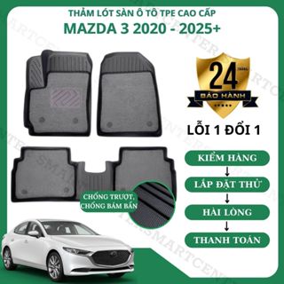 Thảm lót sàn ô tô Mazda 3 2020 2021 2022 2023 2024 2025 nhựa TPE cao cấp bảo hành 24 tháng, lỗi 1 đổi 1