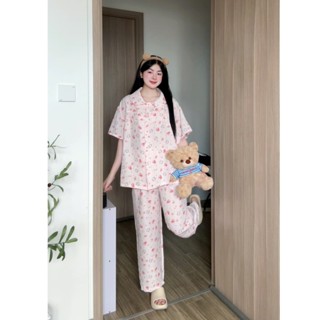 Kozoda Bộ Ngủ Nữ Chất Đũi Vân Mây BN48 Họa Tiết Dáng Ngắn Form Rộng Nhiều Màu Cute Mặc Ở Nhà Đi Chơi Hàn Quốc Kozoda