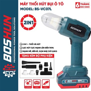 Máy hút bụi ô tô, bàn làm việc BOSHUN BS-VC07L, vừa thổi vừa hút 2 trong 1 - Chân pin phổ thông