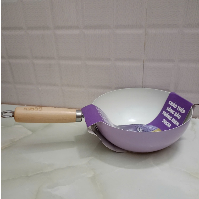 Greencook - Chảo thép sâu lòng tráng men ceramic 20 cm- hàng khuyến mãi nutifood