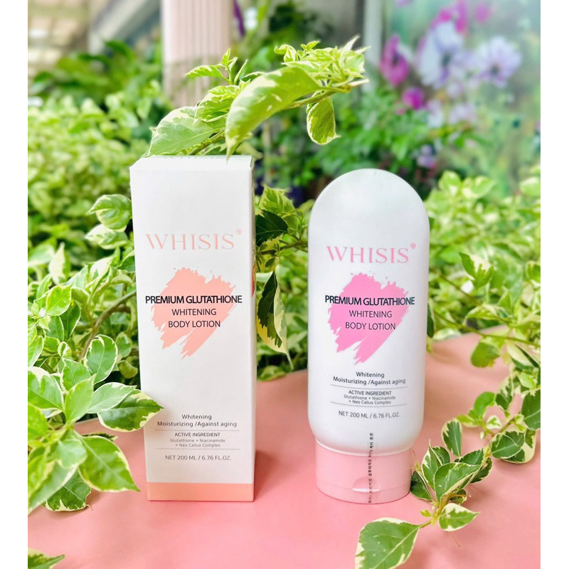 whisis premium glutathione whitening body lotion Combo Dng Th Ngy&m X2 Dng Da Sng Hng Collagen + Body 200ml Best Seller Whisis Premium Glutathione