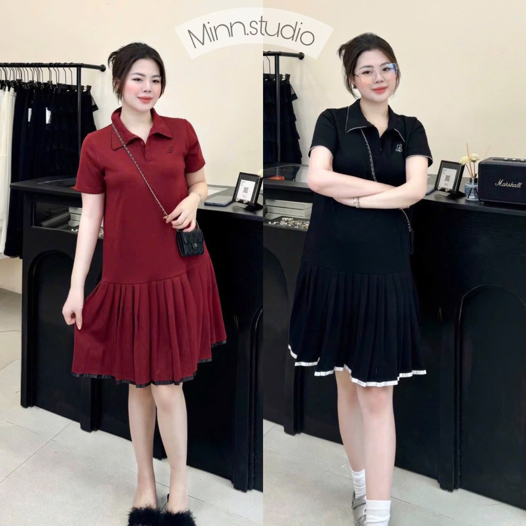 [Minn.studio] Váy Polo Umi phối viền chân xếp ly (Hàng chuẩn mẫu)