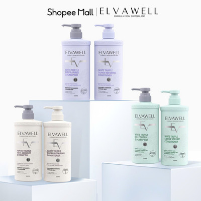 Combo Dầu Gội Xả Elvawell Phục Hồi Tóc Hư Tổn, Giảm Gàu, Giảm Rụng, Sạch Dầu Bết - Chai 500ml-1000ml