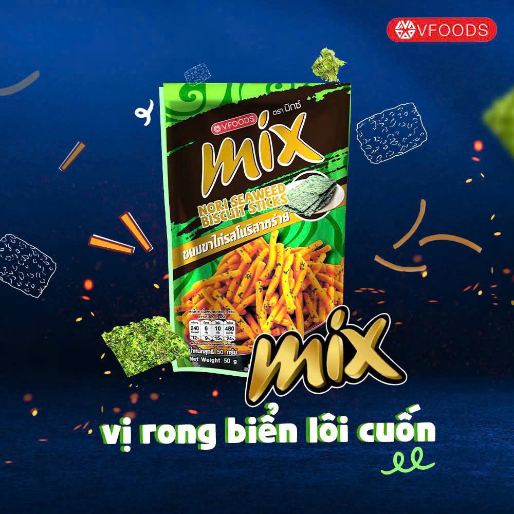 Snack Bim Bim Que Mix Vfoods Thái Lan 50G