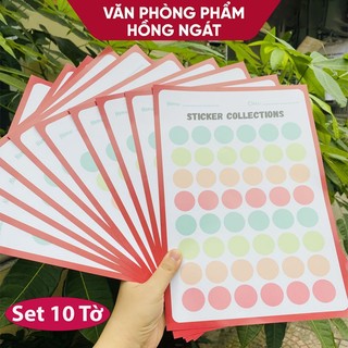  Set 10 tờ phiếu dán sticker 2 mặt A4 A5 phiếu dán sticker để tích điểm khen thưởng cho học sinh S17 