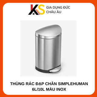 THÙNG RÁC ĐẠP CHÂN SIMPLEHUMAN 6L/10L MÀU INOX