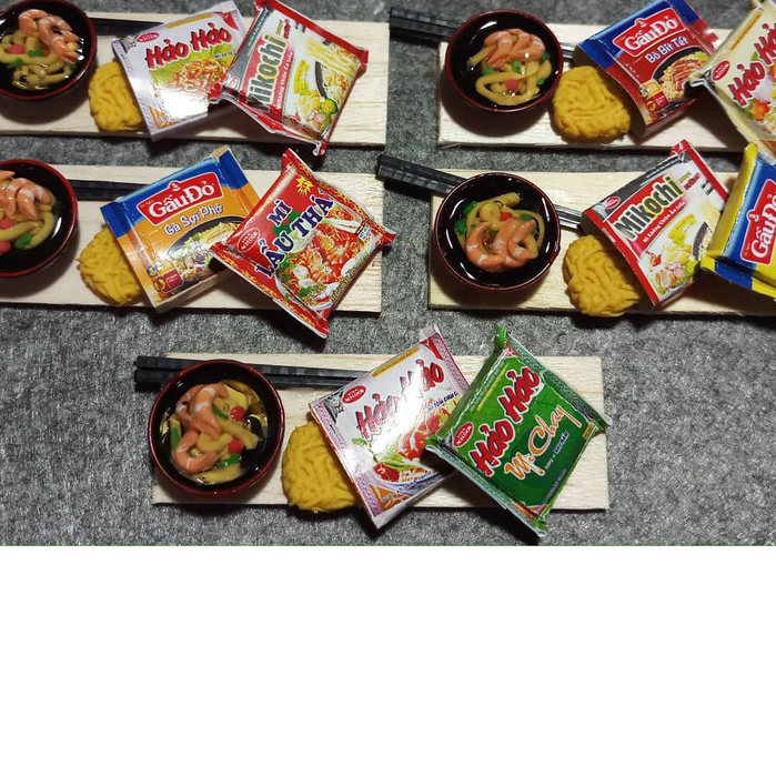 Minifood trang trí mô hình_Khay mì