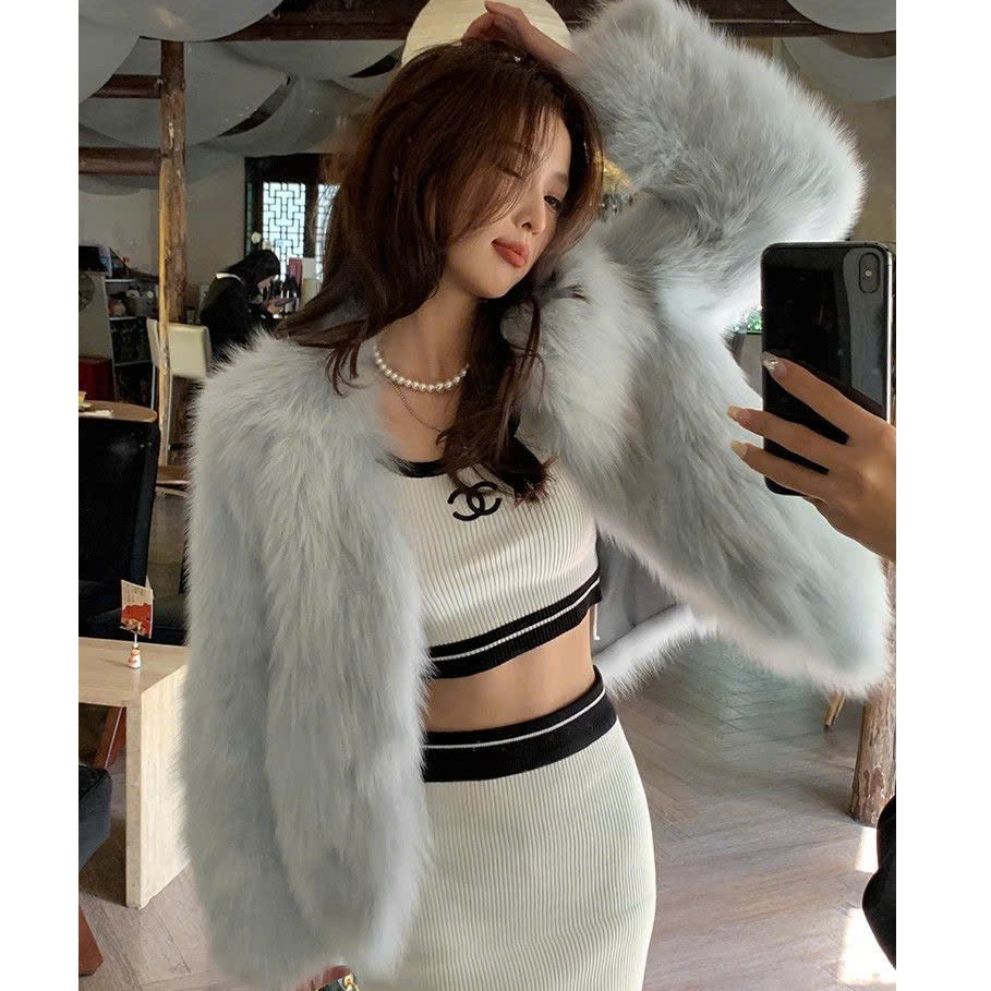 (Sẵn) Áo khoác lông sang chảnh, áo lông hàng loai 1 cao cấp, áo khoác mùa đông mềm mịn chất đẹp | BigBuy360 - bigbuy360.vn