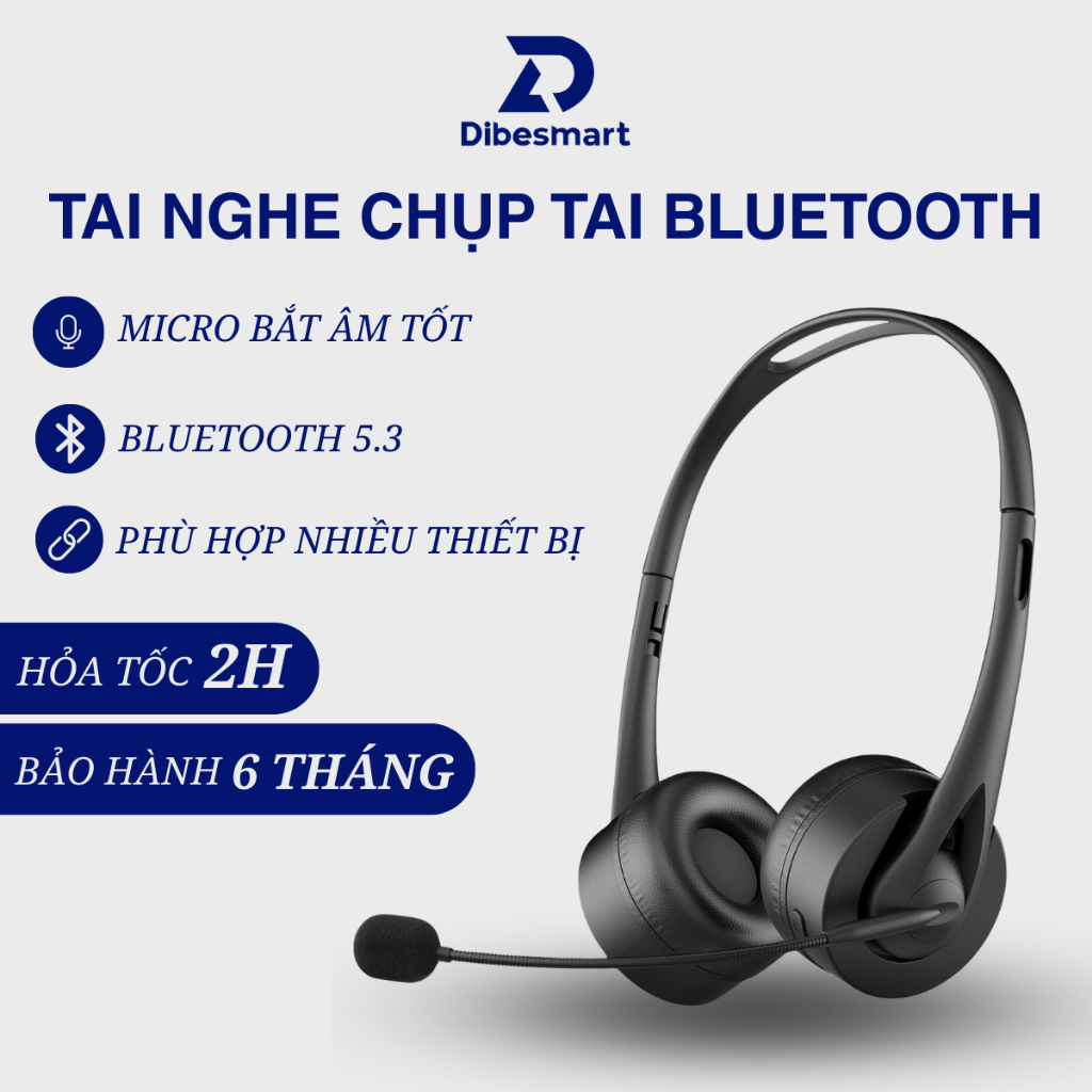 Tai Nghe Chụp Tai SY T490 DIBESMART, Tai nghe telesale, Micro Chống Ồn,đệm tai thoáng khí, kết nối B