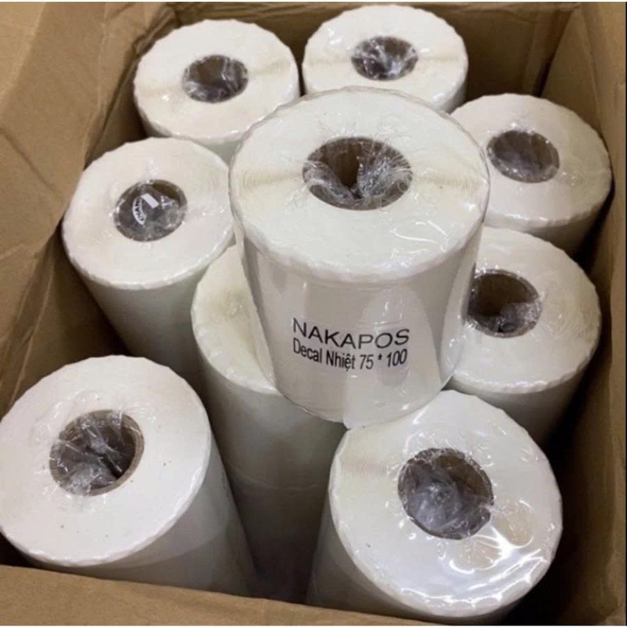   COMBO 50 CUỘN  GIẤY NHIỆT 75x100 giấy in đơn hàng 75*100 DÁN ĐƯỢC shopee TMĐT 7.5x10 in phiếu ship   50 CUỘN   