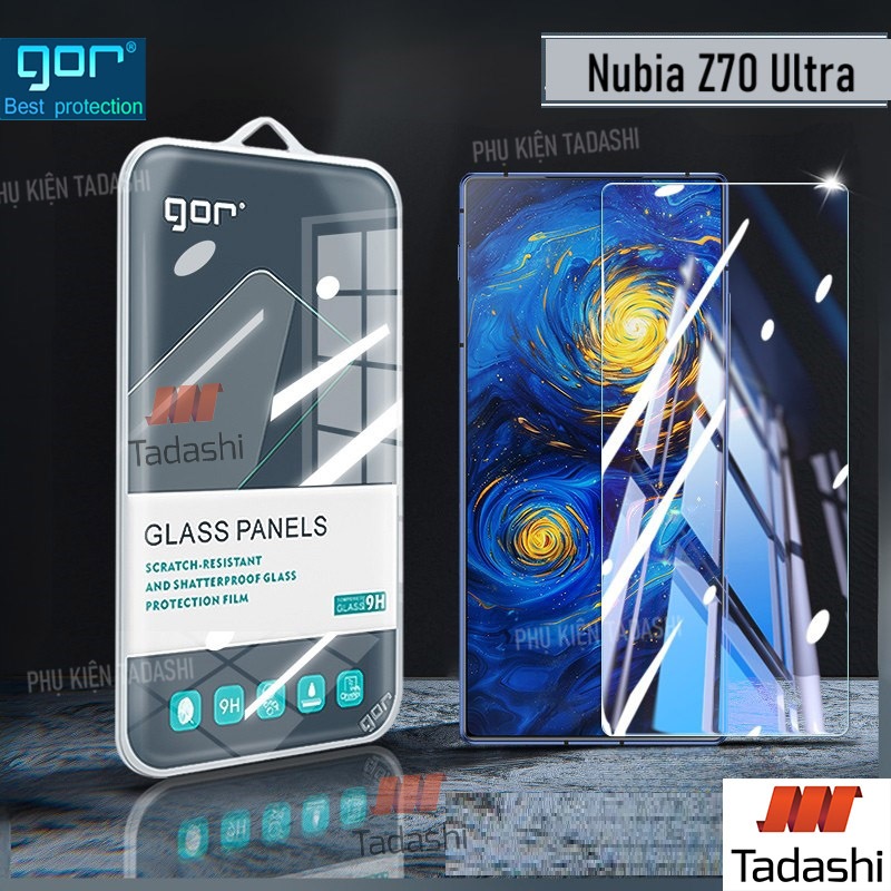 Kính Cường Lực Gor Nubia Z70 Ultra/ Z70S Ultra, Z60 Ultra/ Z80 Ultra Trong Suốt Hạn Chế Vân Tay 9H/ 
