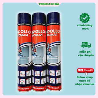  Combo 2 chai keo bọt nở Apollo Foam 750ml - Trám khe hở cách âm có vòi bơm chính hãng 