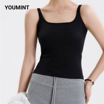 Áo Thun 2 Dây Nữ Youmint – Croptop Tích Hợp Áo Lót, Co Giãn, Gợi Cảm, Dáng Ôm Tôn Body