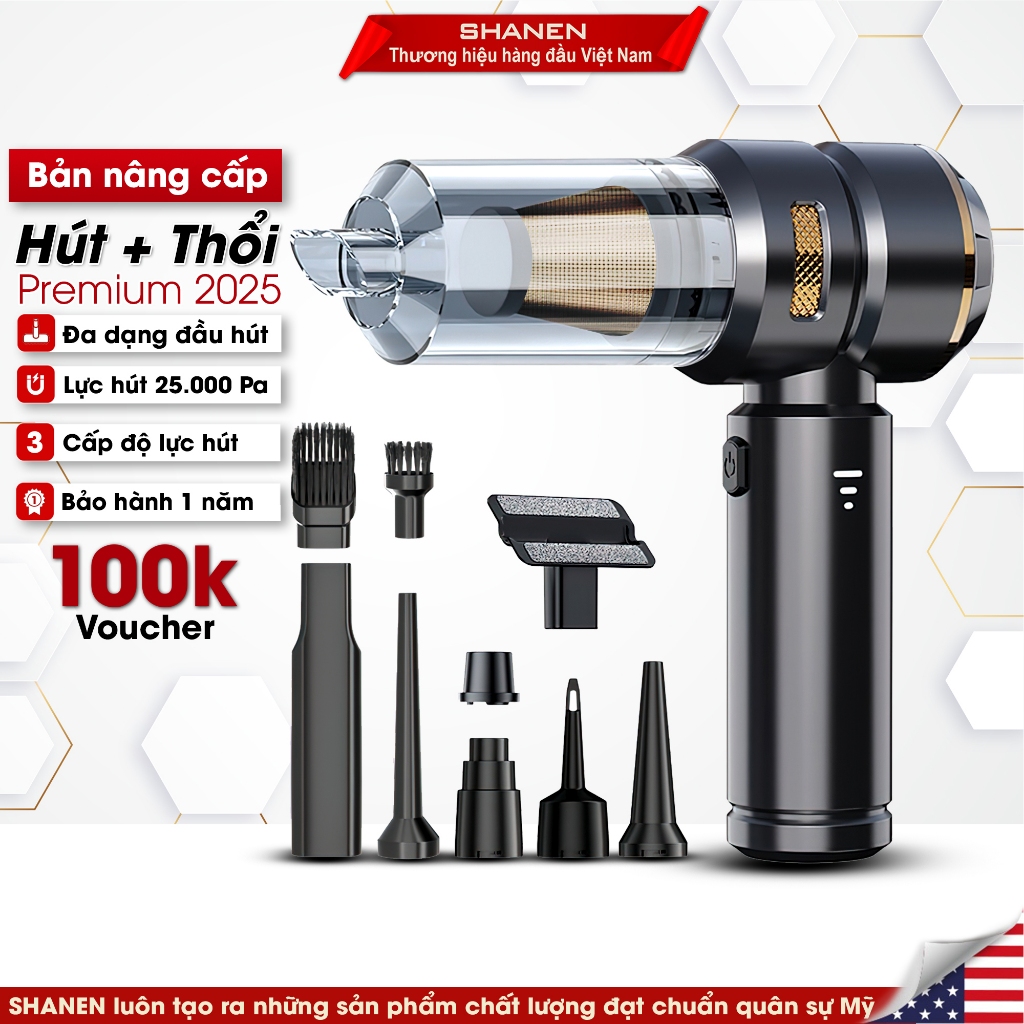 Máy hút bụi cầm tay SHANEN, Hút thổi bụi đa năng