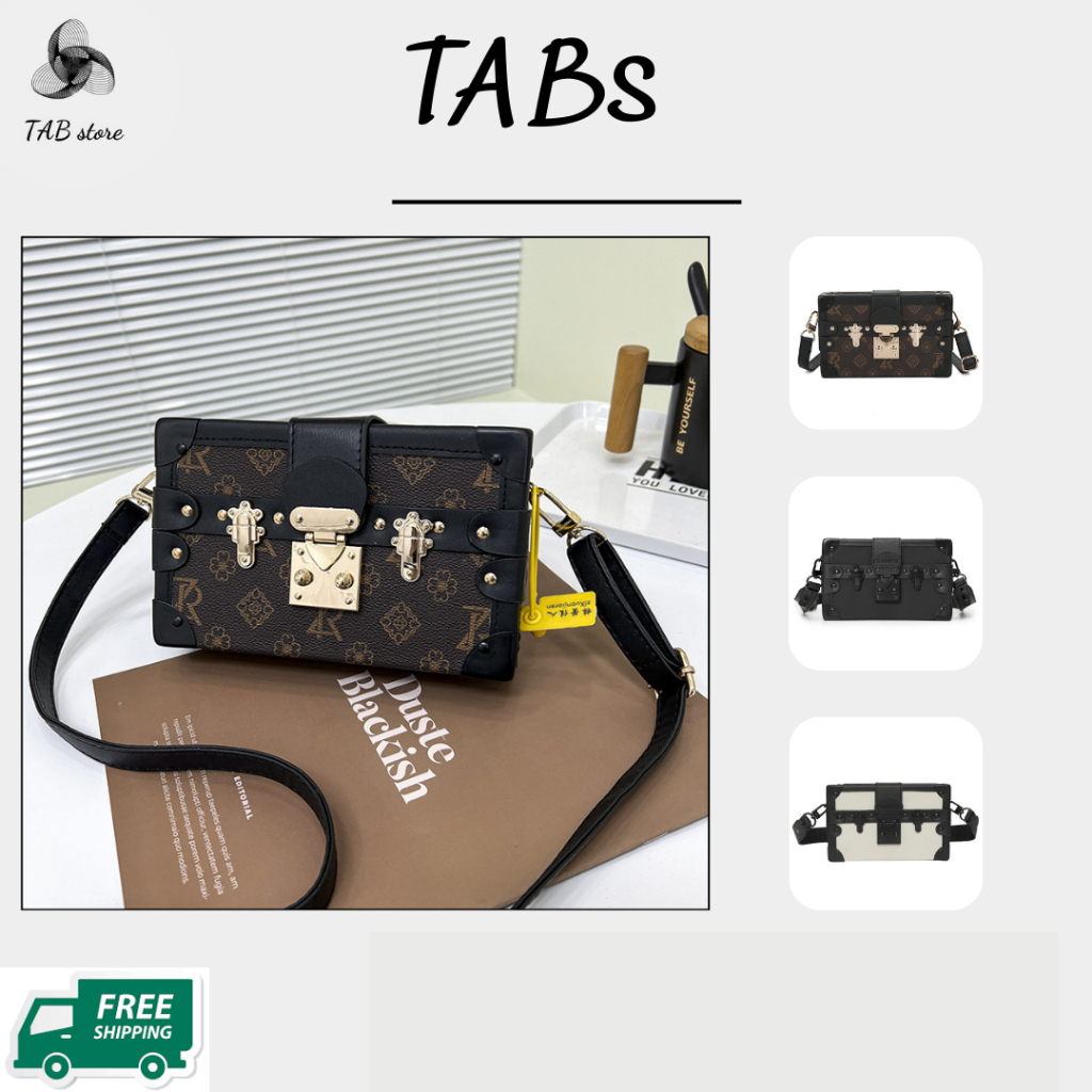 Túi cốp đeo chéo nam nữ đinh tán dạng hộp cao cấp S01, Túi hộp Bag Đeo Vai Da