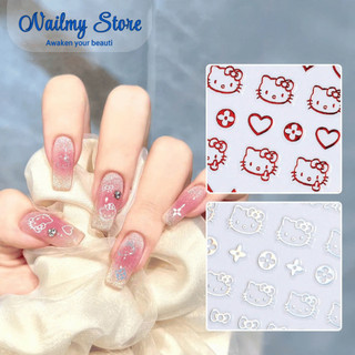  Sticker dán móng hello kitty sticker nổi trang trí nail mã con vật rẻ 